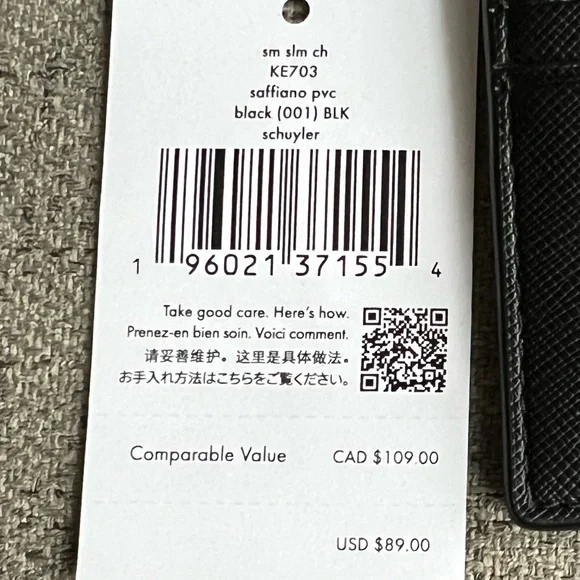 Kate Spade New York black Saffiano leather card holder - Picture 7 of 7